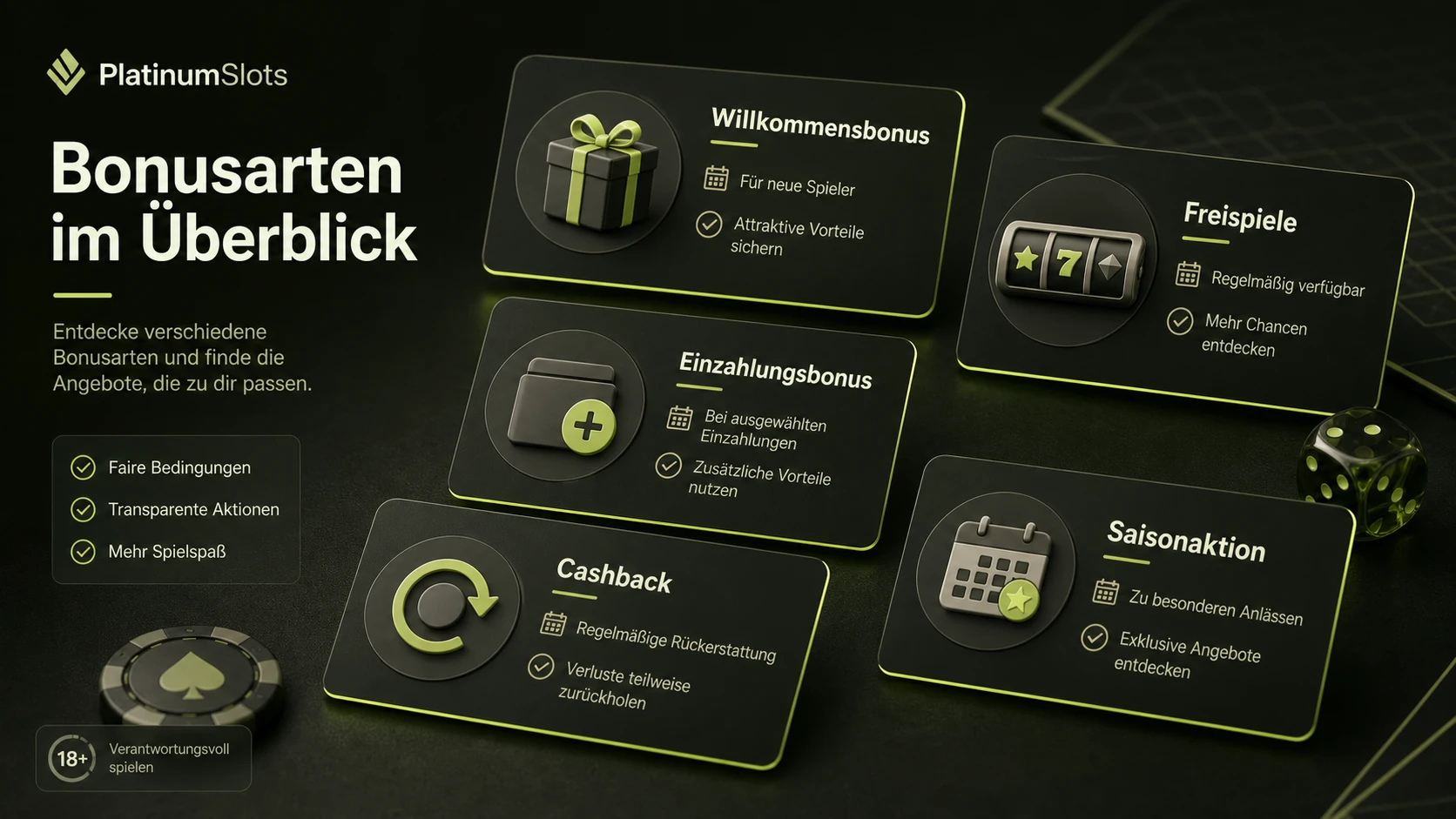 Welche Bonusarten kann PlatinumSlots anbieten?