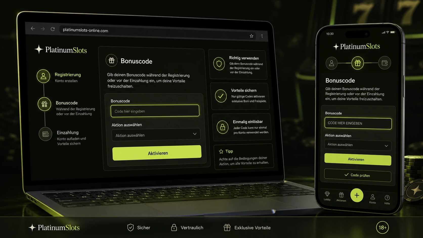 Bonus Code richtig verwenden